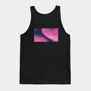 Pink Clouds in Nighttime - Crescent Moon Tank Top